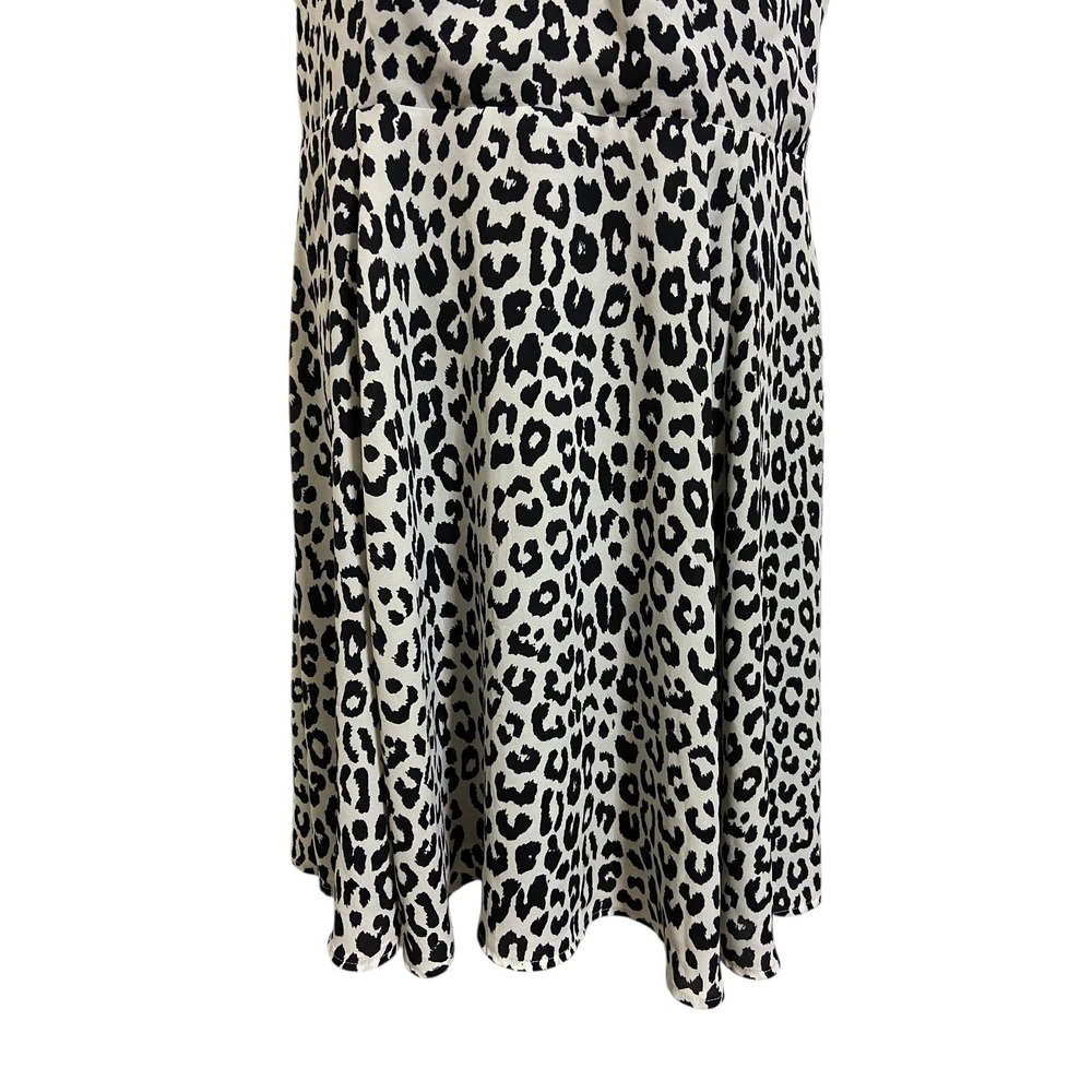 Express Leopard Print Dress Ruffle Sleeve Keyhole Mini Casual Party Size 12 - Picture 10 of 12